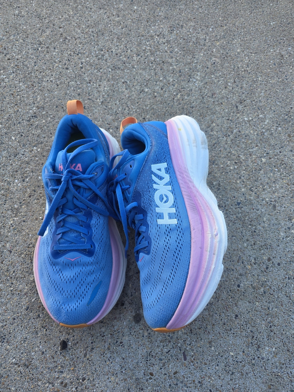 HOKA Clifton Blue & Pink Running Shoes Women 8.5D - Picture 5 of 12